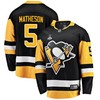 Pittsburgh Penguins Mike Matheson 5 Home 2022 Stanley Cup Final Breakaway Men Jersey - Black - Robokeg
