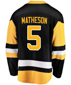 Pittsburgh Penguins Mike Matheson 5 Home 2022 Stanley Cup Final Breakaway Men Jersey - Black - Robokeg