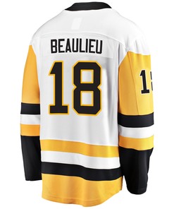 Pittsburgh Penguins Nathan Beaulieu 18 Away 2022 Stanley Cup Final Breakaway Men Jersey - White - Robokeg