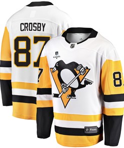 Pittsburgh Penguins Sidney Crosby 87 Away 2022 Stanley Cup Final Breakaway Men Jersey - White - Robokeg