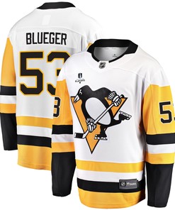 Pittsburgh Penguins Teddy Blueger 53 Away 2022 Stanley Cup Final Breakaway Men Jersey - White - Robokeg
