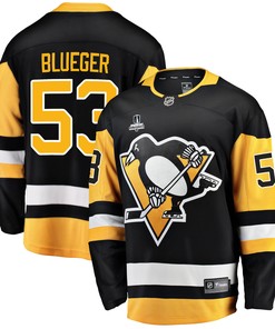 Pittsburgh Penguins Teddy Blueger 53 Home 2022 Stanley Cup Final Breakaway Men Jersey - Black - Robokeg