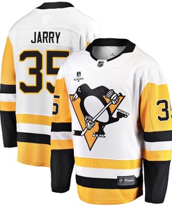 Pittsburgh Penguins Tristan Jarry 35 Away 2022 Stanley Cup Final Breakaway Men Jersey - White - Robokeg