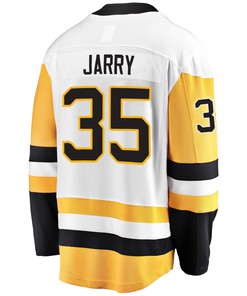 Pittsburgh Penguins Tristan Jarry 35 Away 2022 Stanley Cup Final Breakaway Men Jersey - White - Robokeg