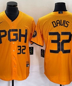 Pittsburgh Pirates #32 Henry Davis Jersey - Yellow - Robokeg