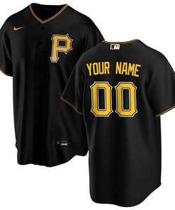 Pittsburgh Pirates Alternate Replica Custom Jersey Black Custom Jerseys Mlb - Robokeg