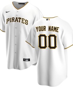 Pittsburgh Pirates Home Custom Men Jersey - White - Robokeg