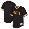 Pittsburgh Pirates Mitchell And Ness Big And Tall Cooperstown Collection Mesh Wordmark V-neck Jersey - Black - Robokeg