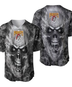Pittsburgh Pirates Mlb Fan Skull Baseball Jersey - Robokeg