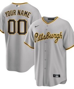 Pittsburgh Pirates Road Custom Men Jersey - Gray - Robokeg