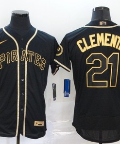Pittsburgh Pirates Roberto Clemente #21 2020 Mlb Black Jersey A4 - Robokeg