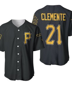 Pittsburgh Pirates Roberto Clemente 21 2020 Mlb Black Jersey Inspired Baseball Jersey - Robokeg