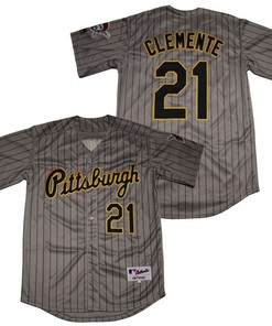 Pittsburgh Pirates Roberto Clemente #21 2020 Mlb Dark Grey Jersey - Robokeg