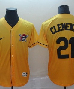 Pittsburgh Pirates Roberto Clemente #21 2020 Mlb Yellow Jersey - Robokeg
