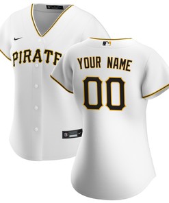 Pittsburgh Pirates Womens Home Replica Custom Jersey - White Custom Jerseys Mlb - Robokeg