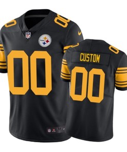 Pittsburgh Steelers #00 Custom Nike Color Rush Black Jersey - Robokeg