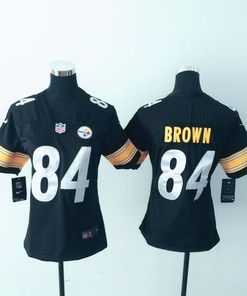Pittsburgh Steelers Antonio Brown #84 Nfl 2020 Black Womens Jersey - Robokeg