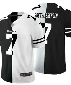 Pittsburgh Steelers Ben Roethlisberger #7 Nfl 2020 Black And White Jersey - Robokeg