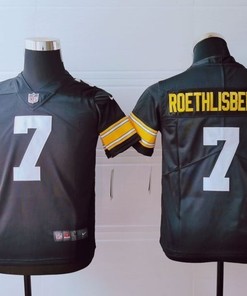 Pittsburgh Steelers Ben Roethlisberger #7 Nfl 2020 Black Youth Jersey - Robokeg