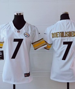 Pittsburgh Steelers Ben Roethlisberger #7 Nfl 2020 White Womens Jersey - Robokeg