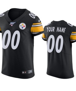 Pittsburgh Steelers Custom Black 100th Season Vapor Elite Jersey - Robokeg