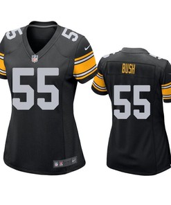 Pittsburgh Steelers Devin Bush 2019 Nfl Draft Black Game Womens Jersey - Robokeg