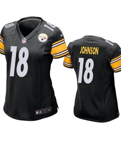 Pittsburgh Steelers Diontae Johnson 2019 Nfl Draft Black Game Womens Jersey - Robokeg