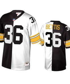 Pittsburgh Steelers Jerome Bettis Black White Retired Player Split Jersey - Robokeg