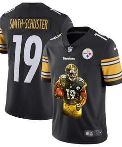 Pittsburgh Steelers Juju Smith-schuster #19 Nfl Portrait Brandedition Black Jersey - Robokeg