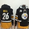 Pittsburgh Steelers Leveon Bell #26 Nfl 2020 Black And Yellow Hoodie Jersey - Robokeg