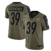 Pittsburgh Steelers Minkah Fitzpatrick 39 Nfl Olive 2021 Salute To Service Player Men Jersey For Steelers Fans - Robokeg