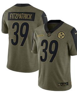Pittsburgh Steelers Minkah Fitzpatrick 39 Nfl Olive 2021 Salute To Service Player Men Jersey For Steelers Fans - Robokeg