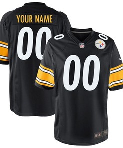 Pittsburgh Steelers Nike Custom Game Jersey - Black - Robokeg