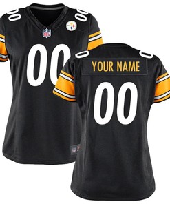 Pittsburgh Steelers Nike Womens Custom Game Jersey - Black - Robokeg