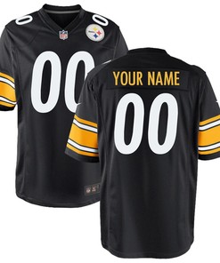 Pittsburgh Steelers Nike Youth Custom Game Jersey - Black - Robokeg