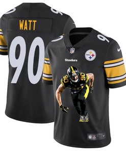 Pittsburgh Steelers T. J. Watt #90 Nfl Portrait Brandedition Black Jersey - Robokeg
