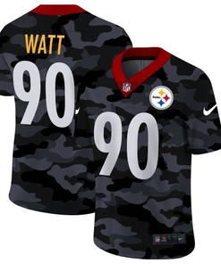 Pittsburgh Steelers Tj Watt #90 Nfl 2020 Camo Black Jersey - Robokeg