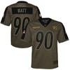 Pittsburgh Steelers T.j. Watt 90 Nfl Olive 2021 Salute To Service Game Men Jersey For Steelers Fans - Robokeg