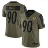 Pittsburgh Steelers T.j. Watt 90 Nfl Olive 2021 Salute To Service Player Men Jersey For Steelers Fans - Robokeg