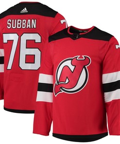 Pk Subban New Jersey Devils Adidas Home Primegreen Authentic Pro Player Jersey Red Nhl - Robokeg