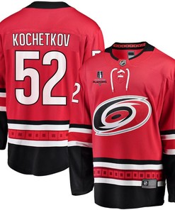 Pyotr Kochetkov 52 Carolina Hurricanes Stanley Cup 2023 Playoffs Patch Home Breakaway Men Jersey - Red - Robokeg