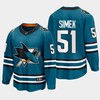 Radim Simek 51 San Jose Sharks 2022-23 Home The Evolve Teal Jersey - Robokeg