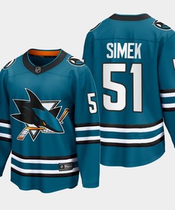 Radim Simek 51 San Jose Sharks 2022-23 Home The Evolve Teal Jersey - Robokeg
