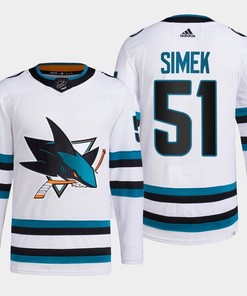 Radim Simek 51 San Jose Sharks White Jersey 2022-23 Away Primegreen - Robokeg