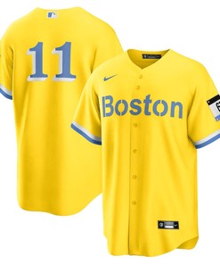 Rafael Devers 11 Boston Red Sox City Connect Jersey - Gold/Light Blue - Robokeg