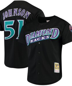Randy Johnson Arizona Diamondbacks Mitchell & Ness Fashion Cooperstown Collection Mesh Batting Practice Jersey - Black Mlb - Robokeg