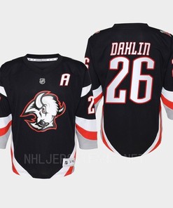 Rasmus Dahlin 26 Buffalo Sabres 2022-23 Goathead Third Player Youth Jersey Black - Robokeg