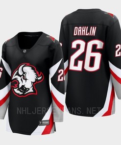 Rasmus Dahlin 26 Buffalo Sabres 2022-23 Goathead Third Women Premier Breakaway Player Jersey Black - Robokeg