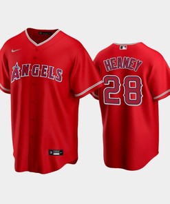 Red Los Angeles Angels Alternate 28 Andrew Heaney Jersey - Robokeg