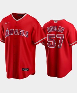 Red Los Angeles Angels Alternate 57 Hansel Robles Jersey - Robokeg